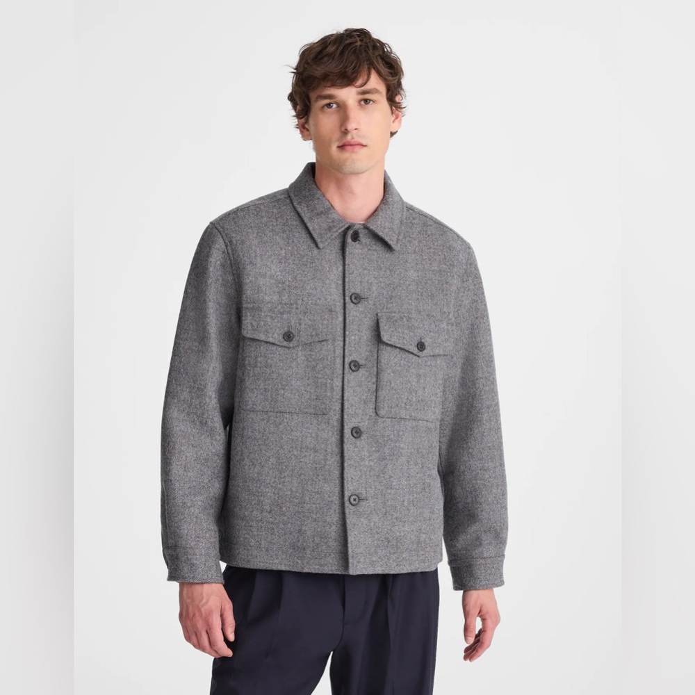 Madewell‎ Shirt-Jacket in Italian Wool in Heather Gray Size M NWT $278 NW563